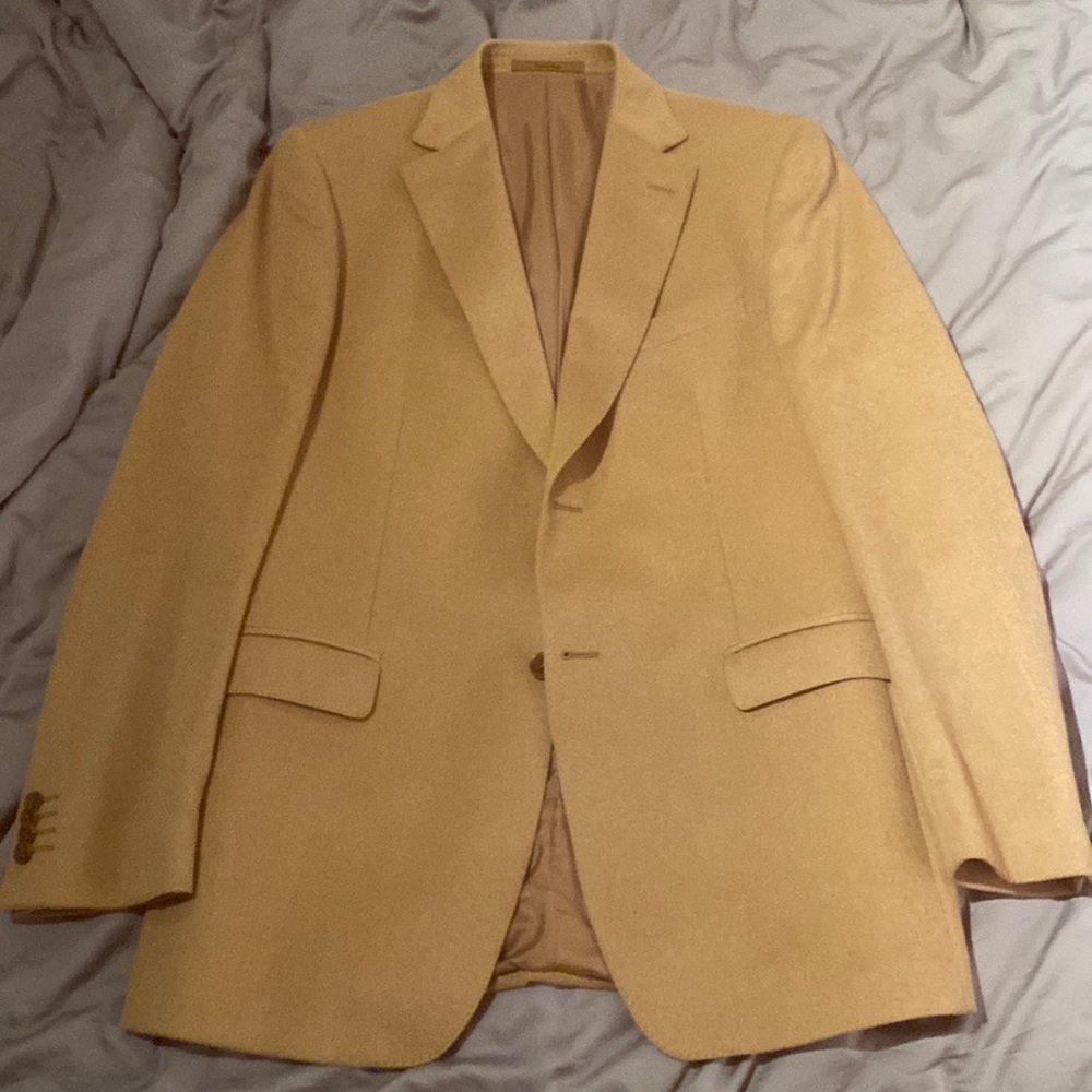 Zegna men’s tan camel blazer